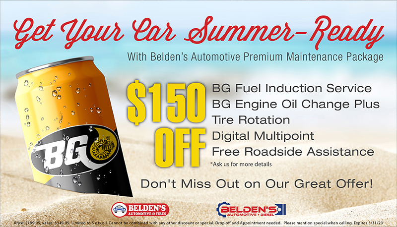Get Your Car Summer-Ready | Belden's Automotive Premium Maintenance Package | Belden's Automotive & Tires