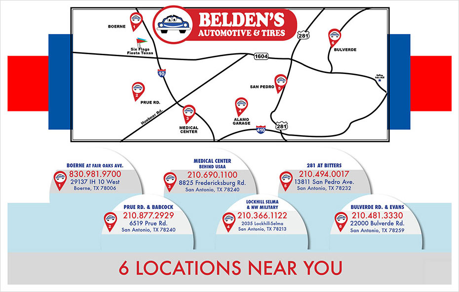 7 locations near you | Belden's Automotive & Tires